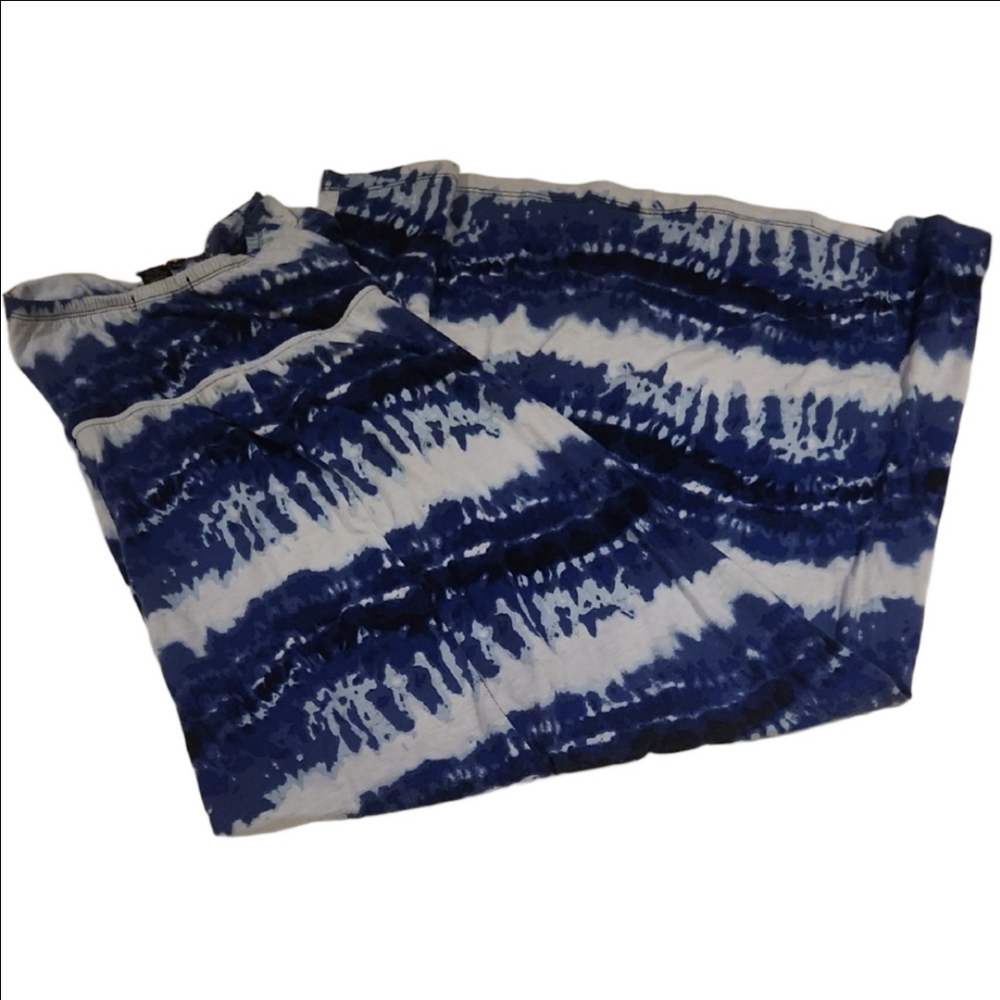 Blue and White Strapless Maxi Dress - Picture 6 of 6